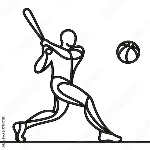 Baseball player in action, showcasing the excitement and skill of the game in a modern vector design.