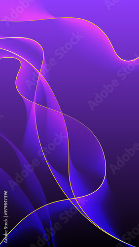 Violet and Blue Gradient with Flowing Lines Abstract Textured Background Luxury