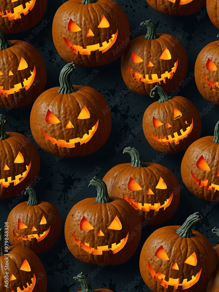 Scary pumpkins for a Halloween-themed background. Scary pumpkins for a Halloween-themed background.