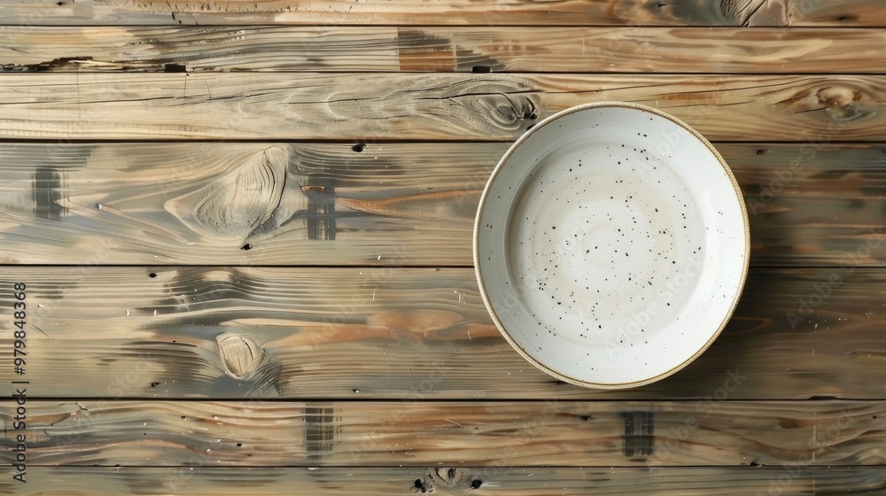 Ceramic dishware on wood surface Ceramic dishware on wood surface