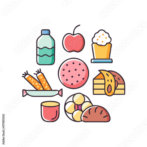 Food vector icon set