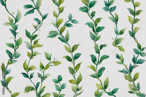 Captivating Watercolor Jade Vines Against a Transparent Background