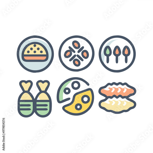 Food vector icon set