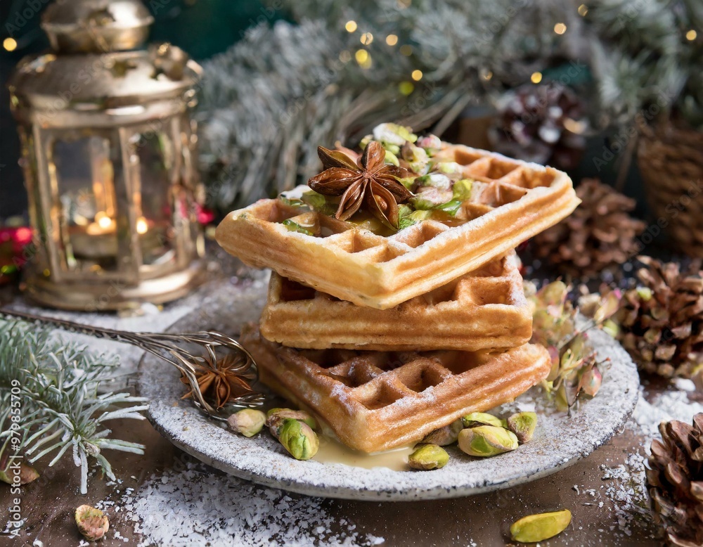 Fototapeta premium Winterliche Waffeln