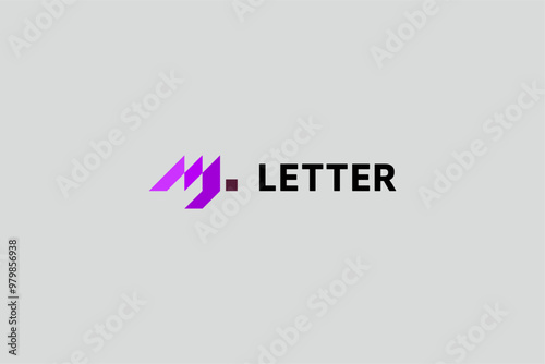 M letter minimalist logo design solution photo