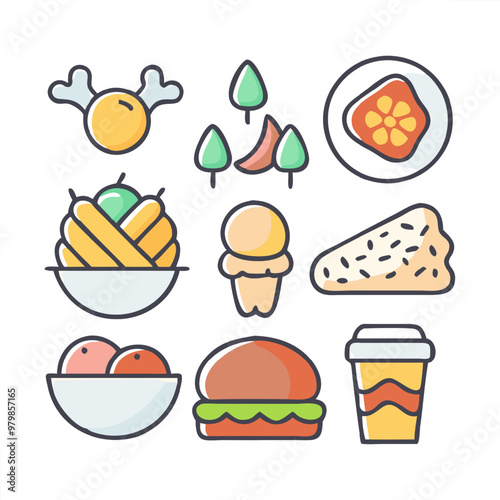 Food vector icon set