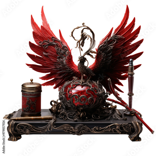 Red Phoenix Quill  Mystical Writing Set