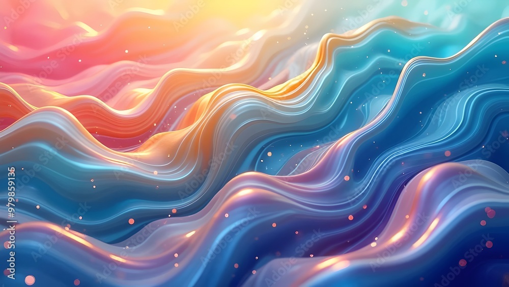 Abstract Waves in Blue and Orange: Dreamy and Elegant Design for Minimalist Interiors Abstract Waves in Blue and Orange: Dreamy and Elegant Design for Minimalist Interiors