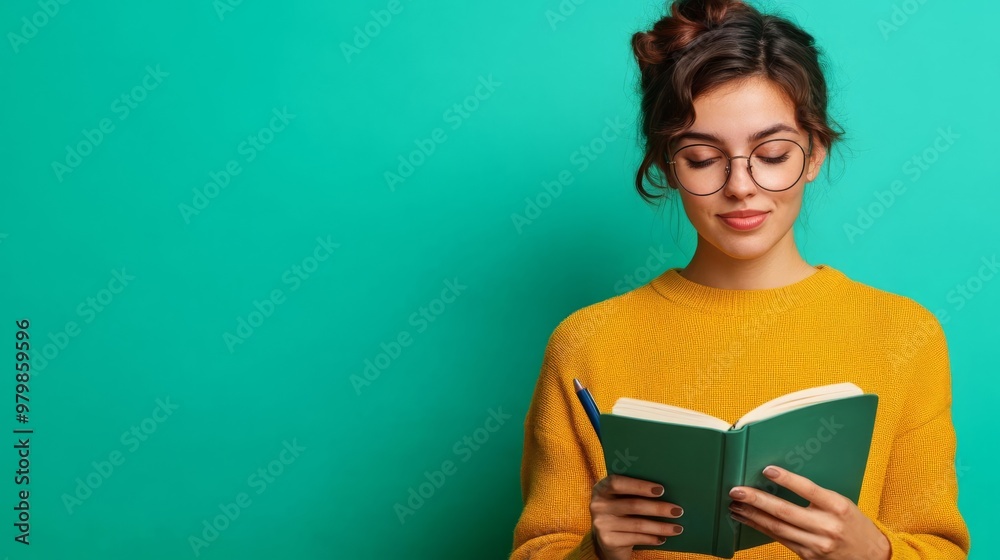 Thoughtful Virgo woman writing in a journal, representing introspection and critical thinking Thoughtful Virgo woman writing in a journal, representing introspection and critical thinking