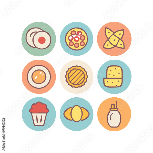 Food vector icon collection