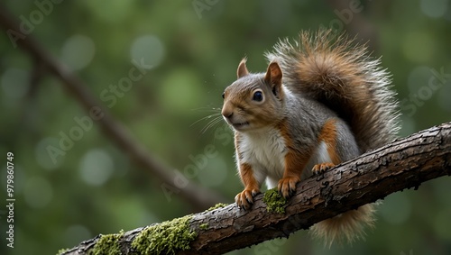 Squirrel on a tree branch