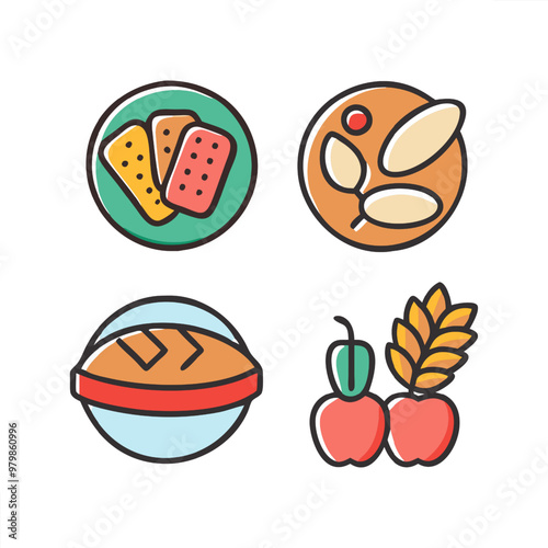 Food vector icon collection