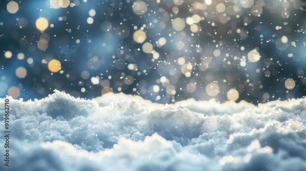 A snowy scene with a bright sun shining through the snow A snowy scene with a bright sun shining through the snow
