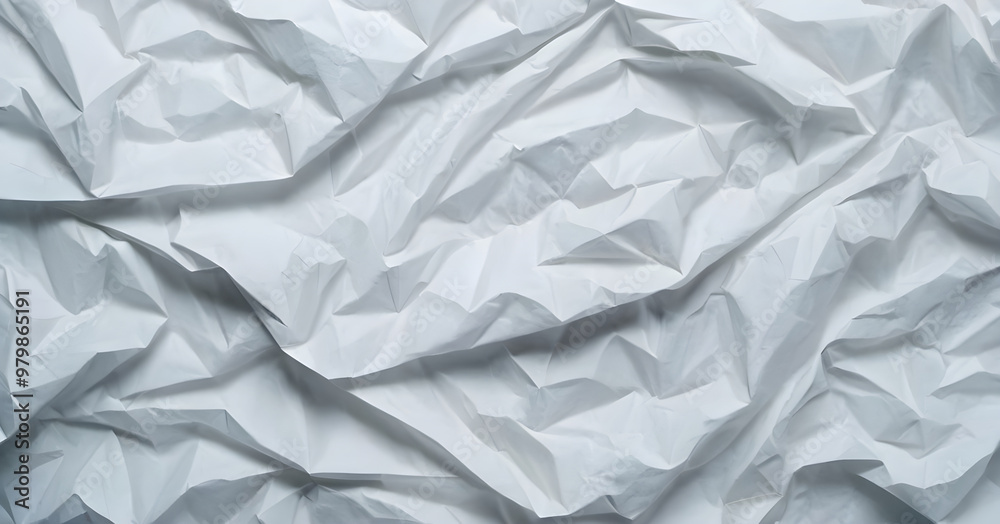 Obraz premium White crumpled wrinkled paper texture background image