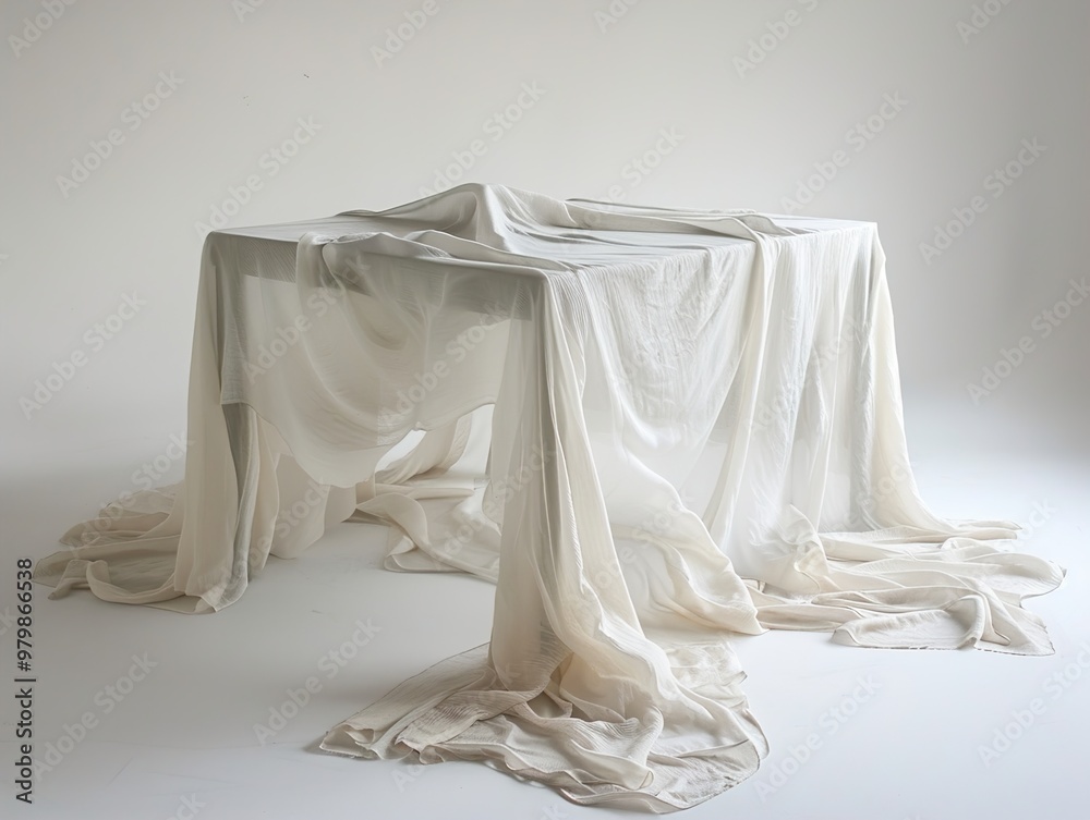 Draped Fabric on a Table: Minimalist Abstract Photography Draped Fabric on a Table: Minimalist Abstract Photography