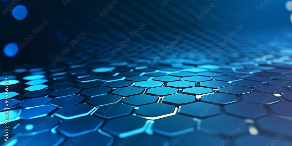 Fototapeta premium Dynamic Hexagonal Pattern Transitioning from Focus to Blur, Perfect for Clarity and Innovation Showcases