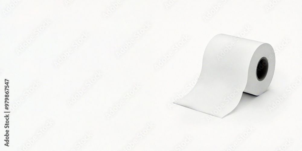 A roll of toilet paper, cleanly displayed on a white background, representing hygiene and everyday essentials. A roll of toilet paper, cleanly displayed on a white background, representing hygiene and everyday essentials.