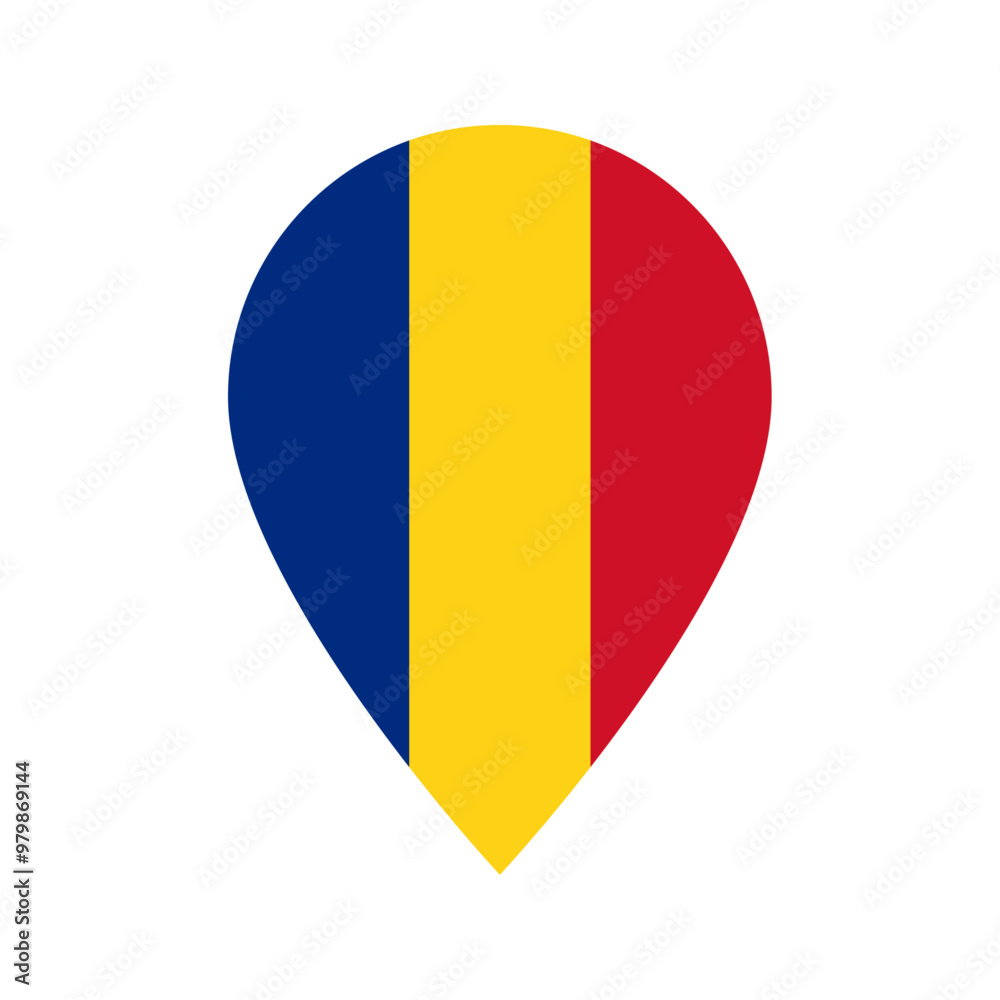 Fototapeta premium Romania flag location icon