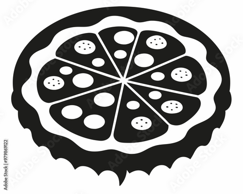 Margherita Pizza silhouette vector