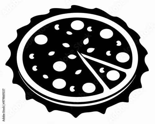 Margherita Pizza silhouette vector