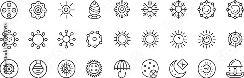 Vector Sun Protection Icons and transference background
