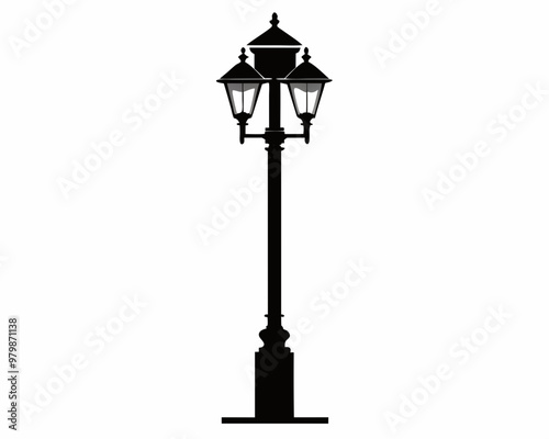 Street Lamp Post silhouette vector