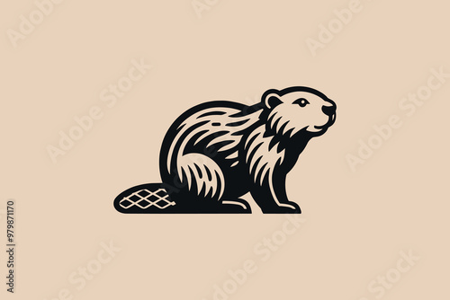  Beaver. Logo, icon, sign, emblem