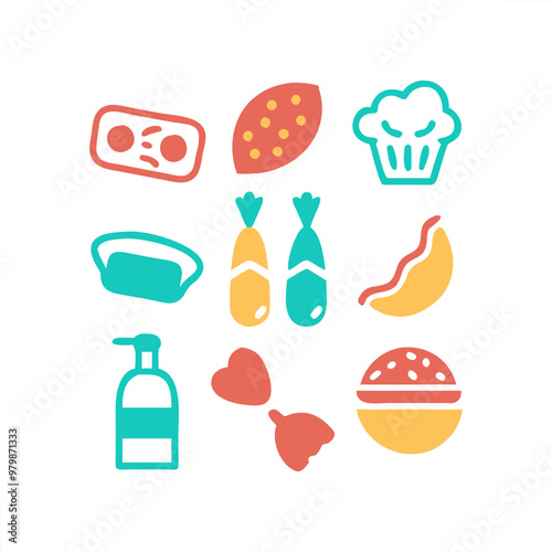 Collection of food vector icon designs