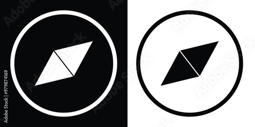 Compass icon set. Arrow compass icon sign and symbol black and white background. Flat icon for website design and development element of navigation. Simple illustration.