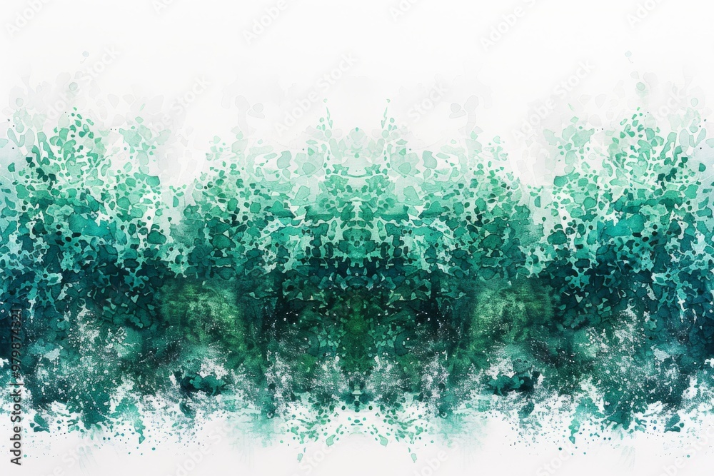 A green and white background with a lot of green paint splatters A green and white background with a lot of green paint splatters