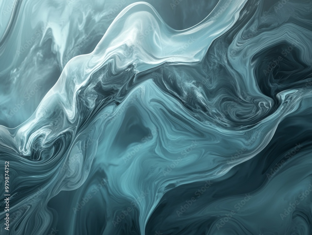 Obraz premium Elegant Ethereal Fluid Abstract Background with Captivating Swirling Waves and Shapes