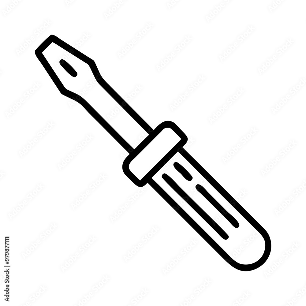 Screwdriver icon, black line style with copy space Screwdriver icon, black line style with copy space