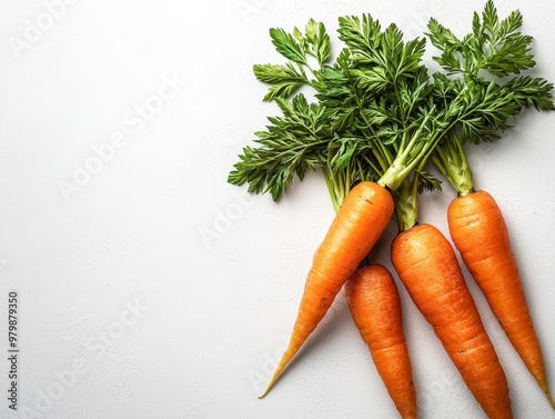 Fresh Harvest A TopDown View of Vibrant Carrots on White