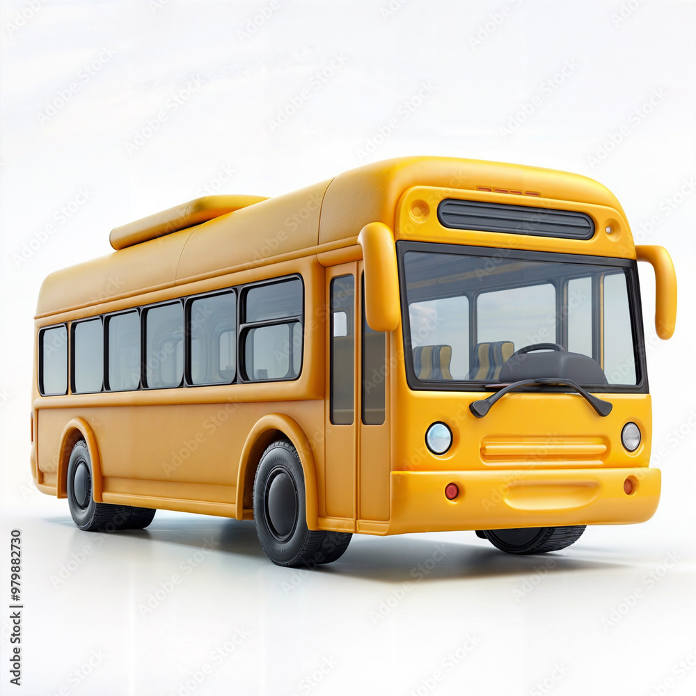 3d cute yellow school bus, isolated on white background 3d cute yellow school bus, isolated on white background