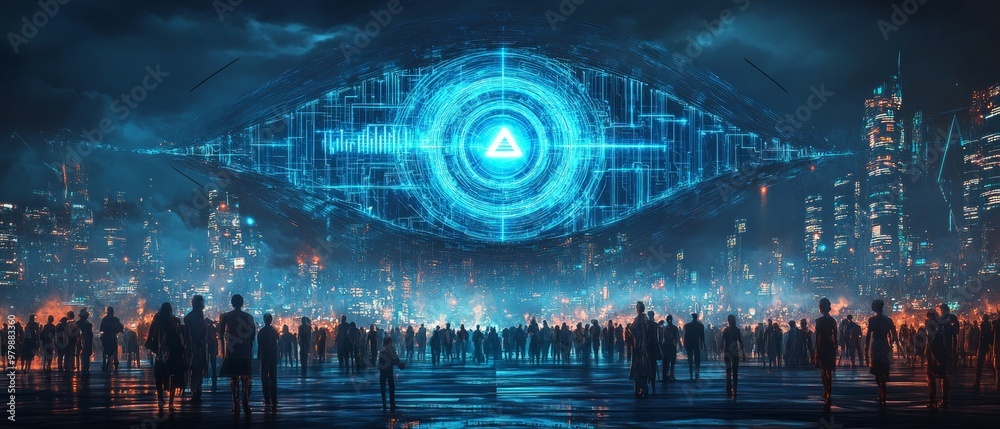 Obraz premium Eyes of the Algorithm, Digital Rights and Ethical AI