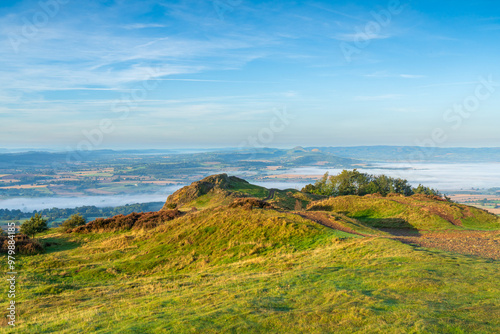 Photography A panoramic view from the top of the Wrekin Hill in Shropshire, UK looking south