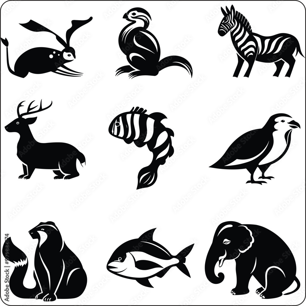 Fototapeta premium set of animals icons