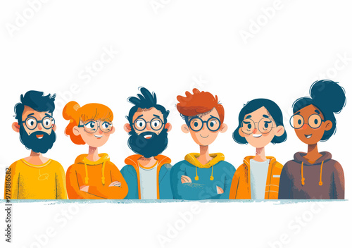 Business Team Attentively Listening to Male Teacher in Educational Setting, Minimalistic Vector Illustration, Concept of Learning and Professional Development, Daytime Classroom Mood