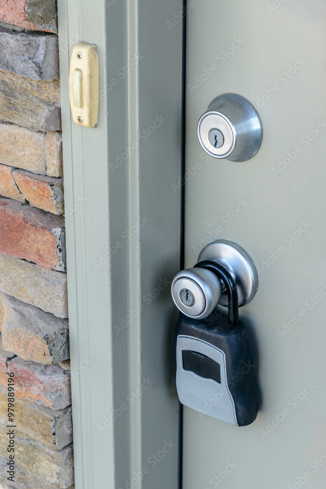 Fototapeta premium Real Estate Key Lock Holder On Doorknob