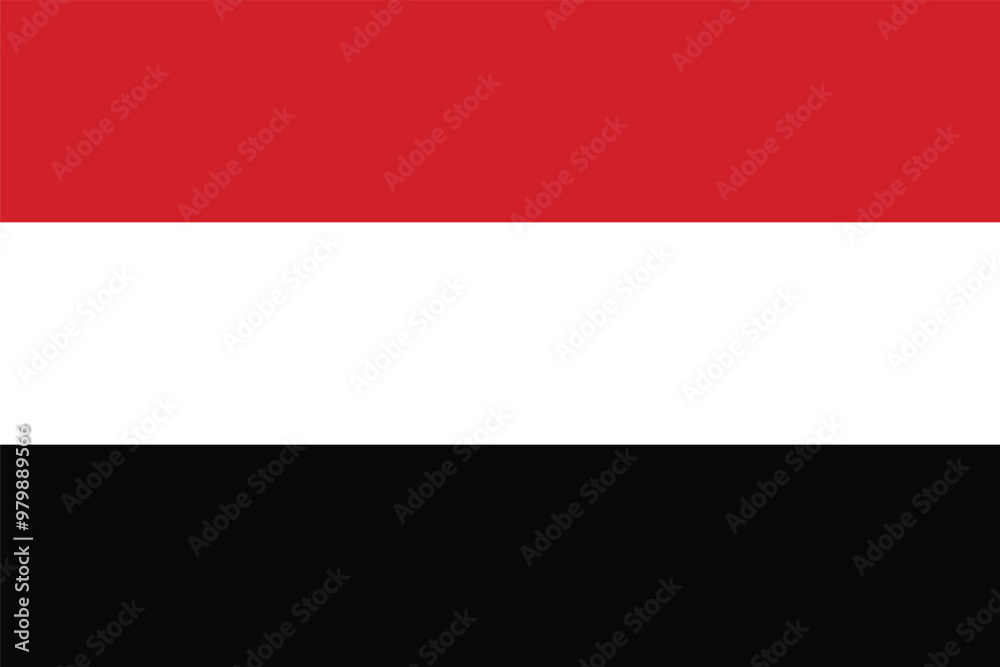 Fototapeta premium Yemen national official flag in correct standard colors, proportions vector illustration isolated design for Unity Day 22 May, National day, Independence Day 30 November, Liberation Day 14th October