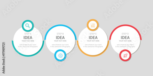 Modern Colorful  Circle Infographic template design with icons