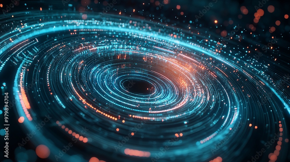 Digital wave circle audio lines grid. Big data visualization. Futuristic circular waves. 3D virtual space cyberspace. Visual data. Digital wave circle audio lines grid. Big data visualization. Futuristic circular waves. 3D virtual space cyberspace. Visual data.