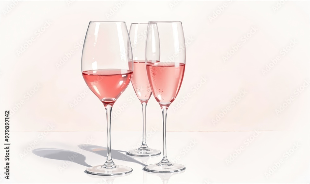 Elegant glasses filled with rose wine, ideal for celebrations or dining. Perfect for showcasing lifestyle, hospitality, or culinary themes. Elegant glasses filled with rose wine, ideal for celebrations or dining. Perfect for showcasing lifestyle, hospitality, or culinary themes.