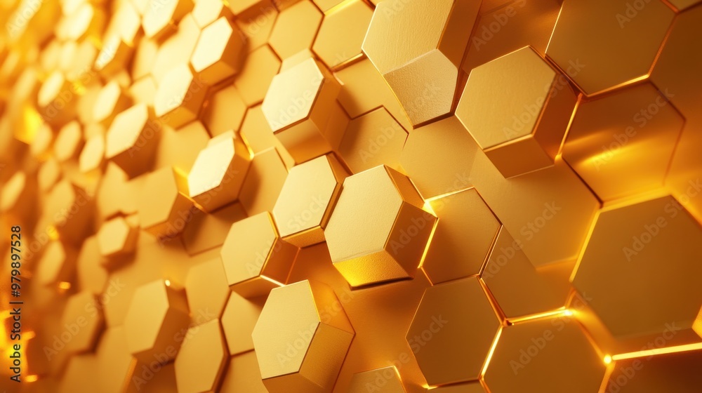Abstract Golden Hexagon Pattern Abstract Golden Hexagon Pattern