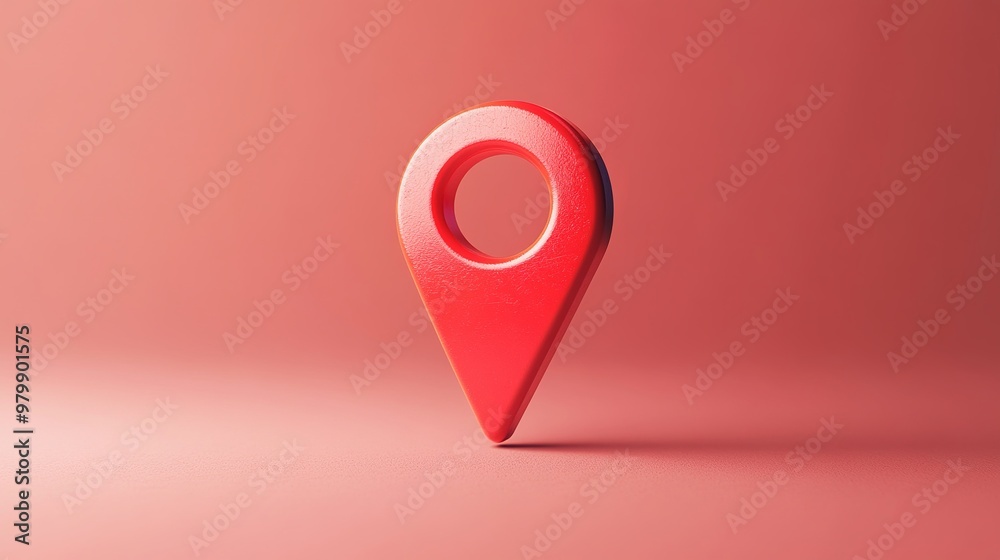 Fototapeta premium Blue pin icon with a round cutout represents location and navigation. Ideal for maps, travel guides, geolocation apps, tourism, and directions. Clean, minimalist vector style. 