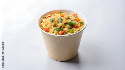 Cooked Instant Noodle Paper Cup Mockup template for artwork design.