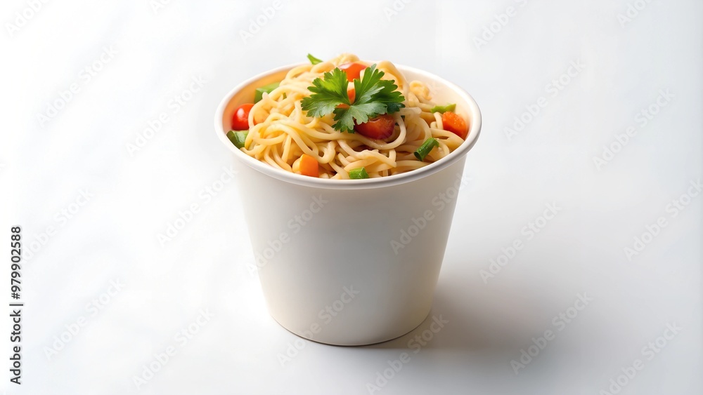 Cooked Instant Noodle Paper Cup Mockup template for artwork design.