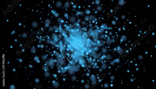 Wallpaper Mural  Blue Particles Explosion. Motion Background. Xmas glitter particle. Isolated on black. Flickering particles with bokeh effect. Torontodigital.ca