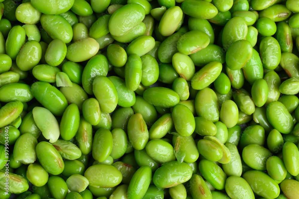 Fresh edamame beans as background, top view Fresh edamame beans as background, top view