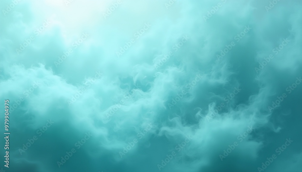 Fototapeta premium abstract background swirling mist soft turquoise with copy space